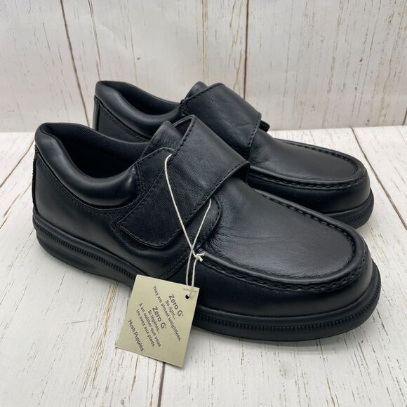 Hush Puppies Men’s Gil Shoes Black Leather Size 8.5 Wide Large Zero G Non-Slip main image 4